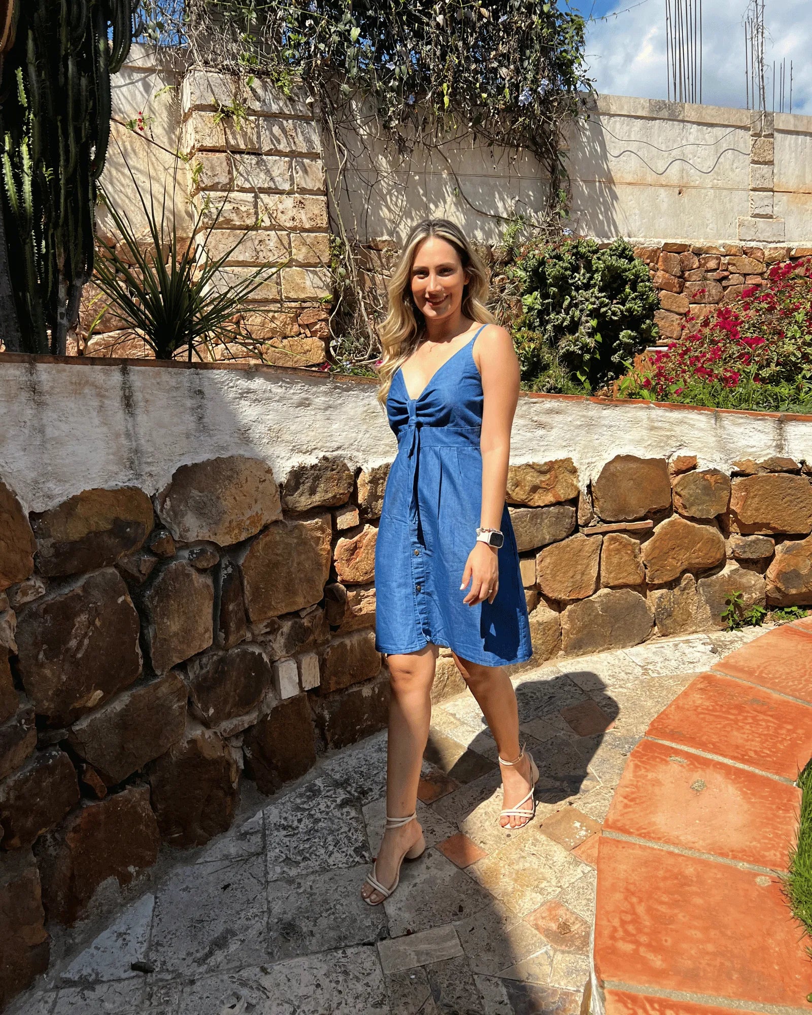 Vestido índigo tiras