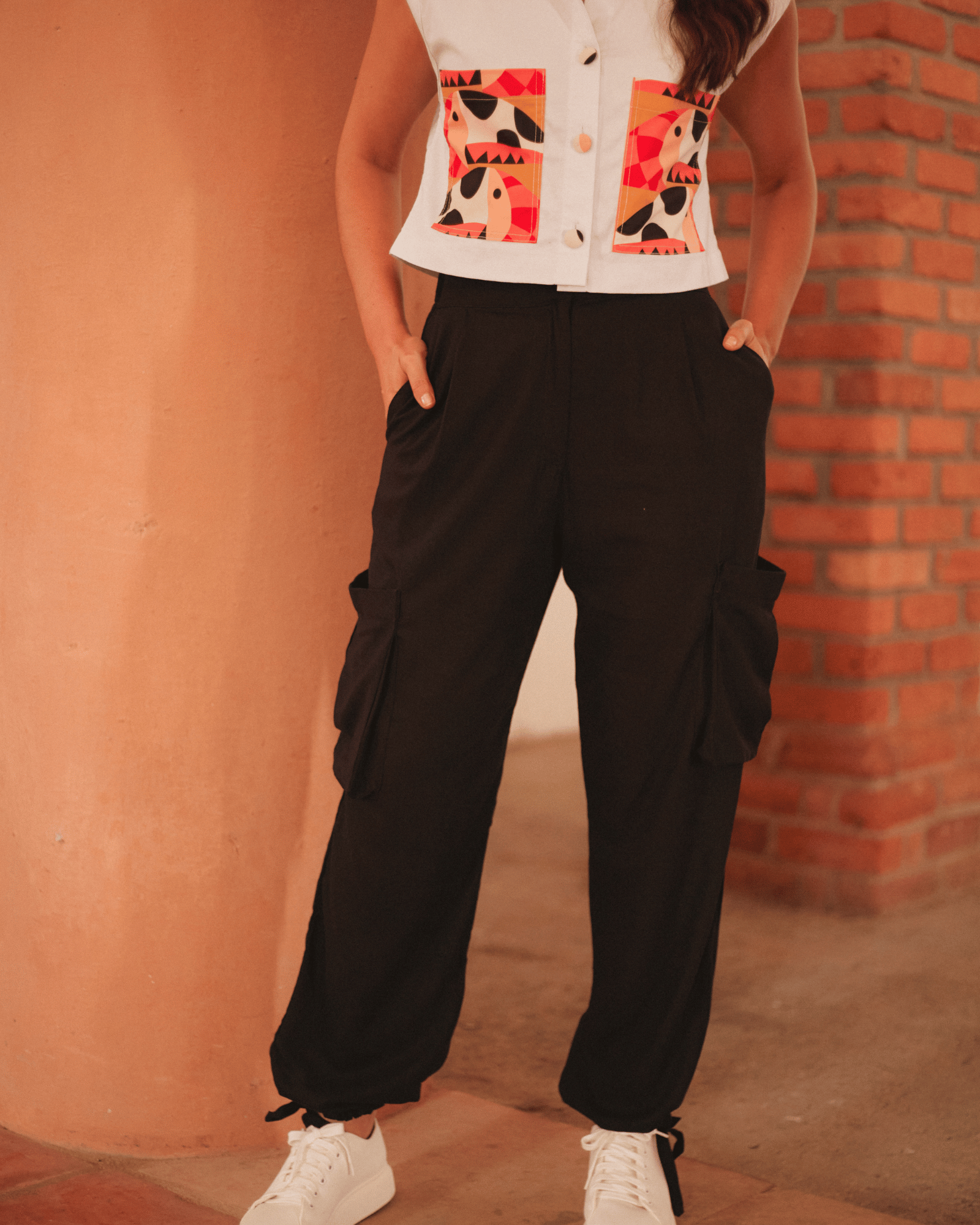 PANTALON CARGO EN LINO